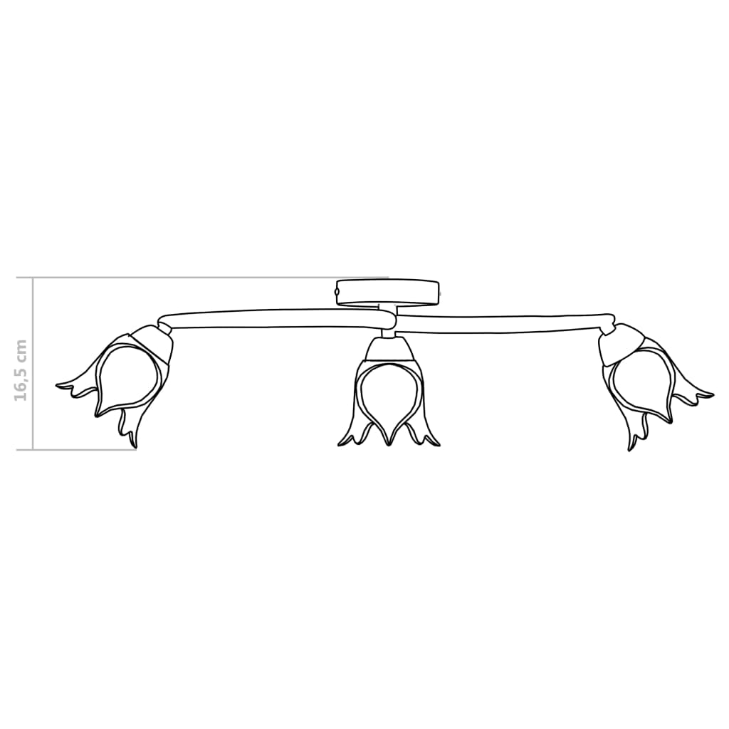 Lustră, abajururi de sticlă transparentă, 3 becuri E14, lalea