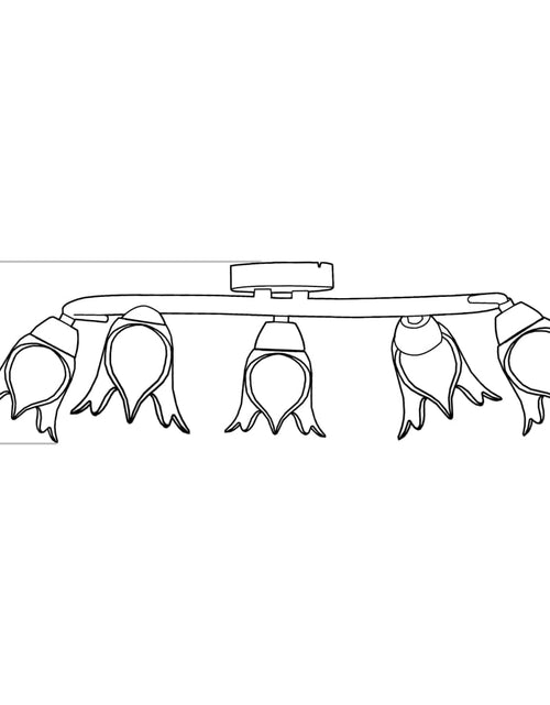 Загрузите изображение в средство просмотра галереи, Lustră, abajururi din sticlă transparentă, 5 becuri E14, lalea
