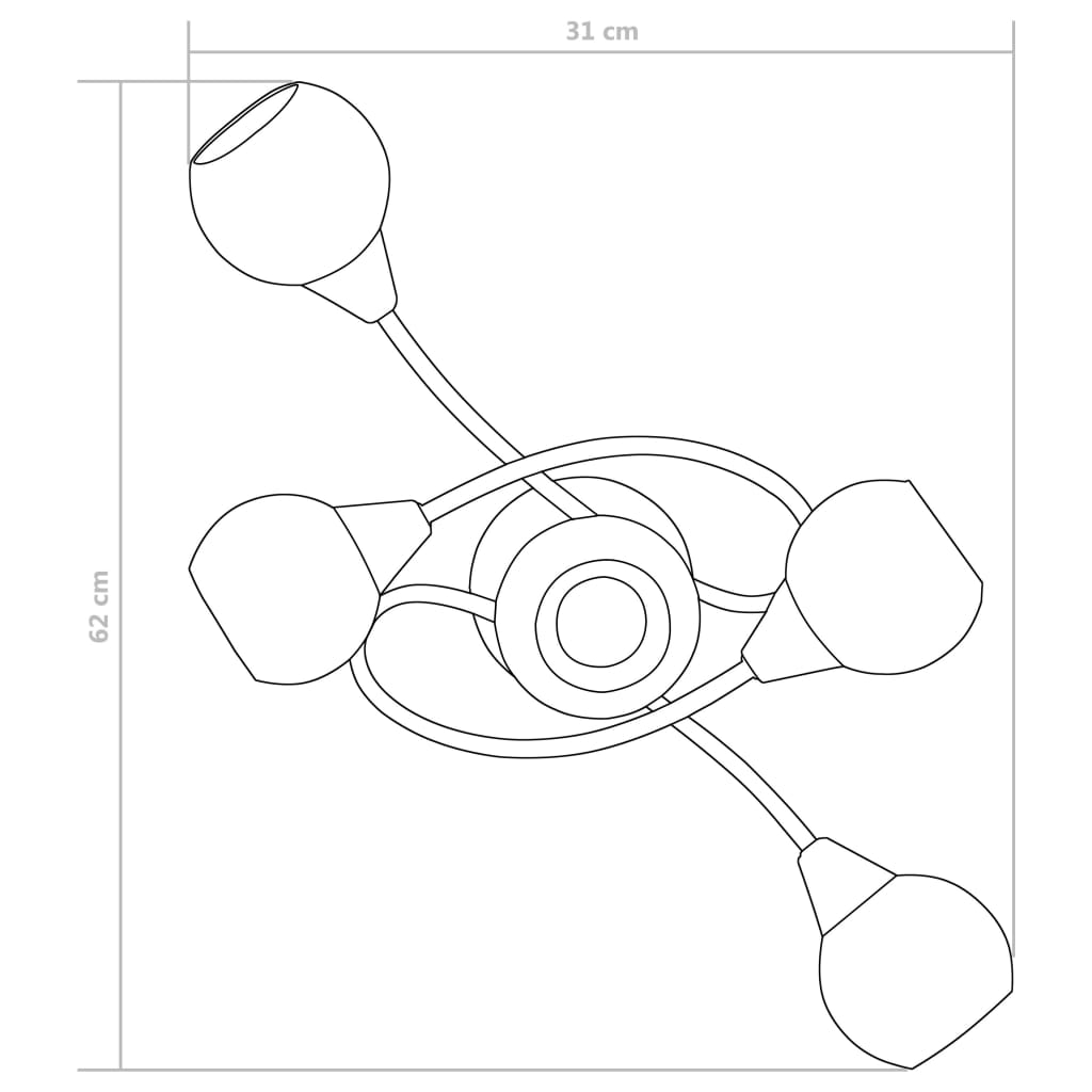 Lustră cu abajururi din ceramică, 5 becuri E14, alb, glob