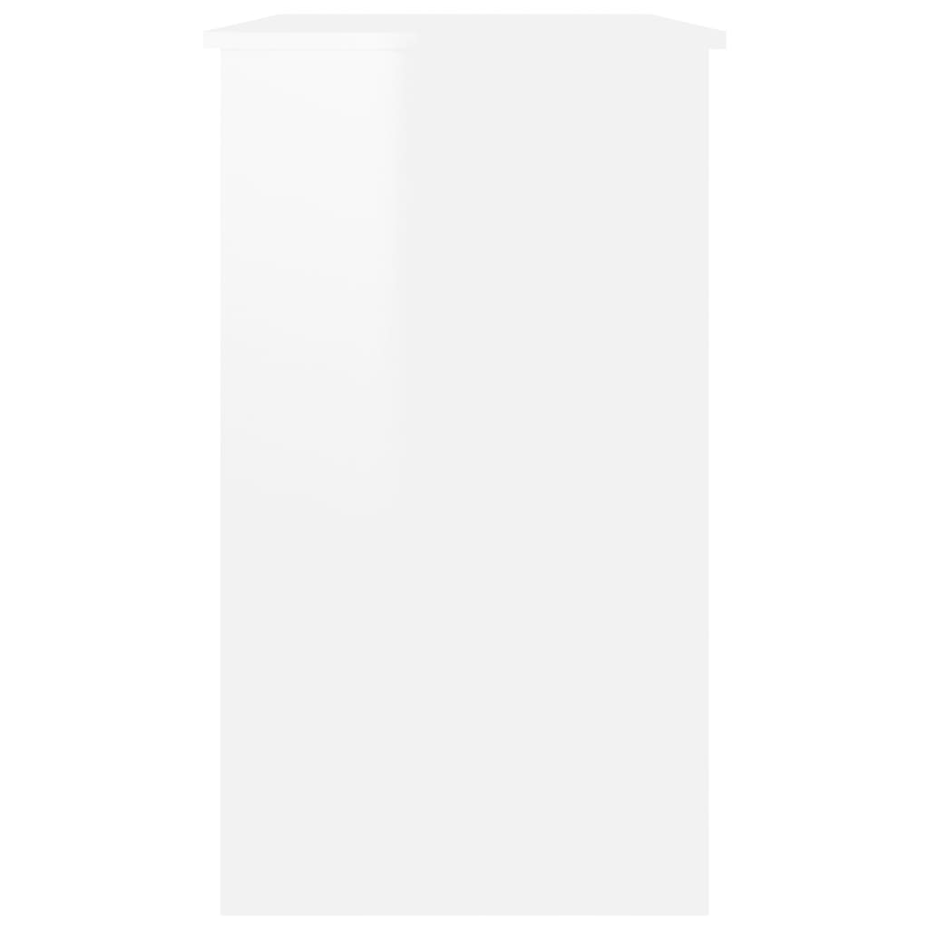 Birou, alb extralucios, 90 x 45 x 76 cm, PAL