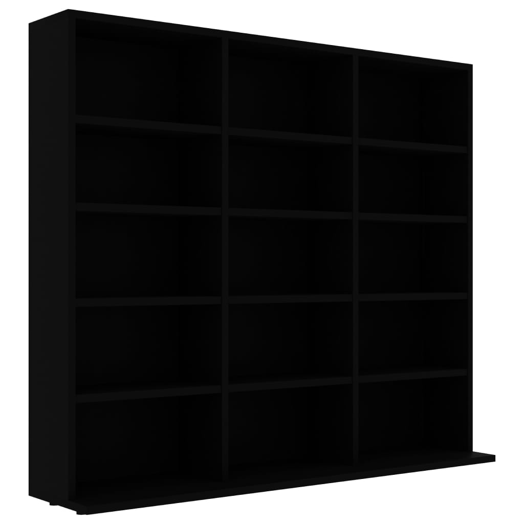 Dulap pentru CD-uri, negru, 102 x 23 x 89,5 cm, PAL