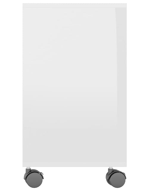 Загрузите изображение в средство просмотра галереи, Masă laterală, alb extralucios, 70x35x55 cm, lemn compozit
