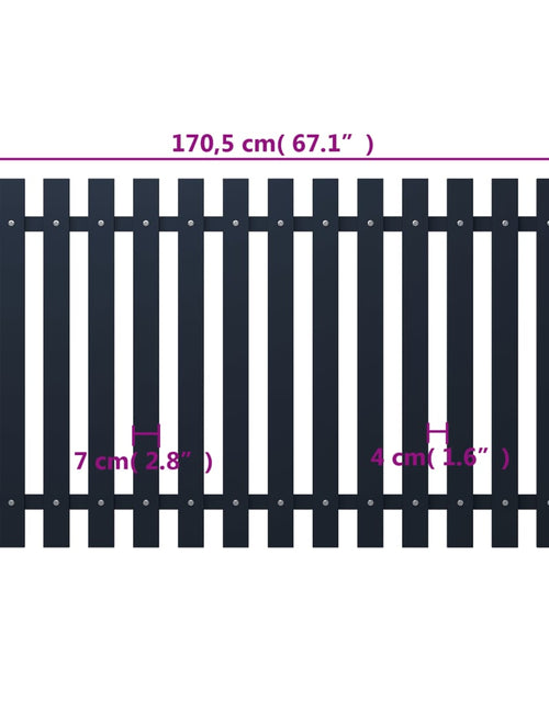 Загрузите изображение в средство просмотра галереи, Panou de gard antracit 170,5x100 cm oțel vopsit electrostatic
