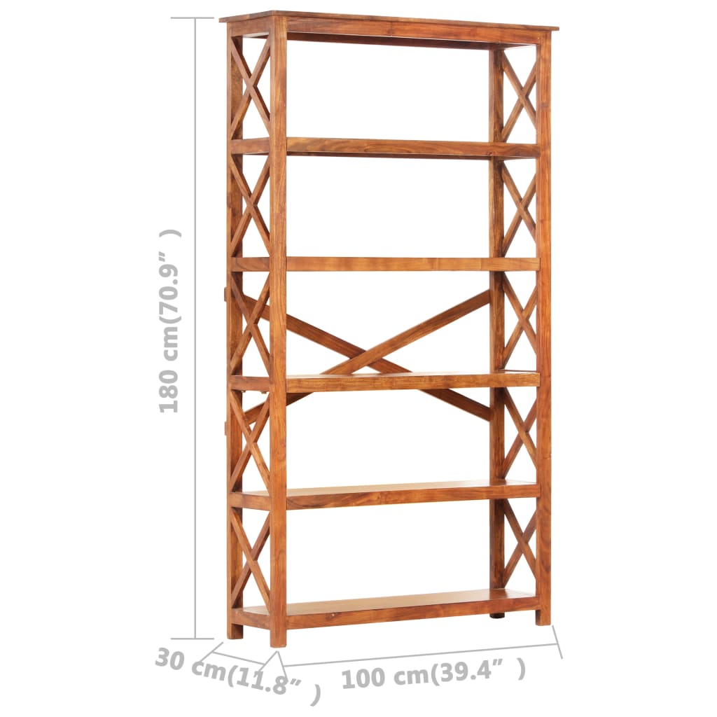 Bibliotecă, 100x30x180 cm lemn masiv acaciacu finisaj tip miere