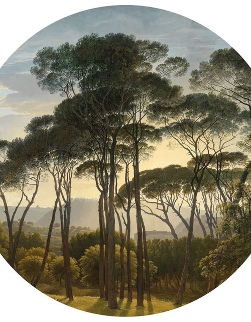 Загрузите изображение в средство просмотра галереи, WallArt Tapet în formă de cerc „Umbrella Pines in Italy”, 142,5 cm
