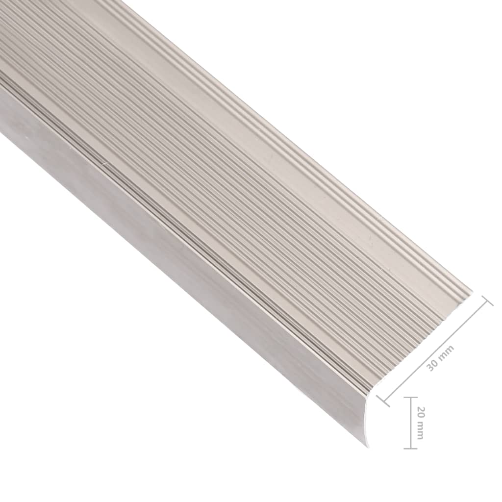 Profile trepte în formă de L, 5 buc. șampanie 134 cm aluminiu