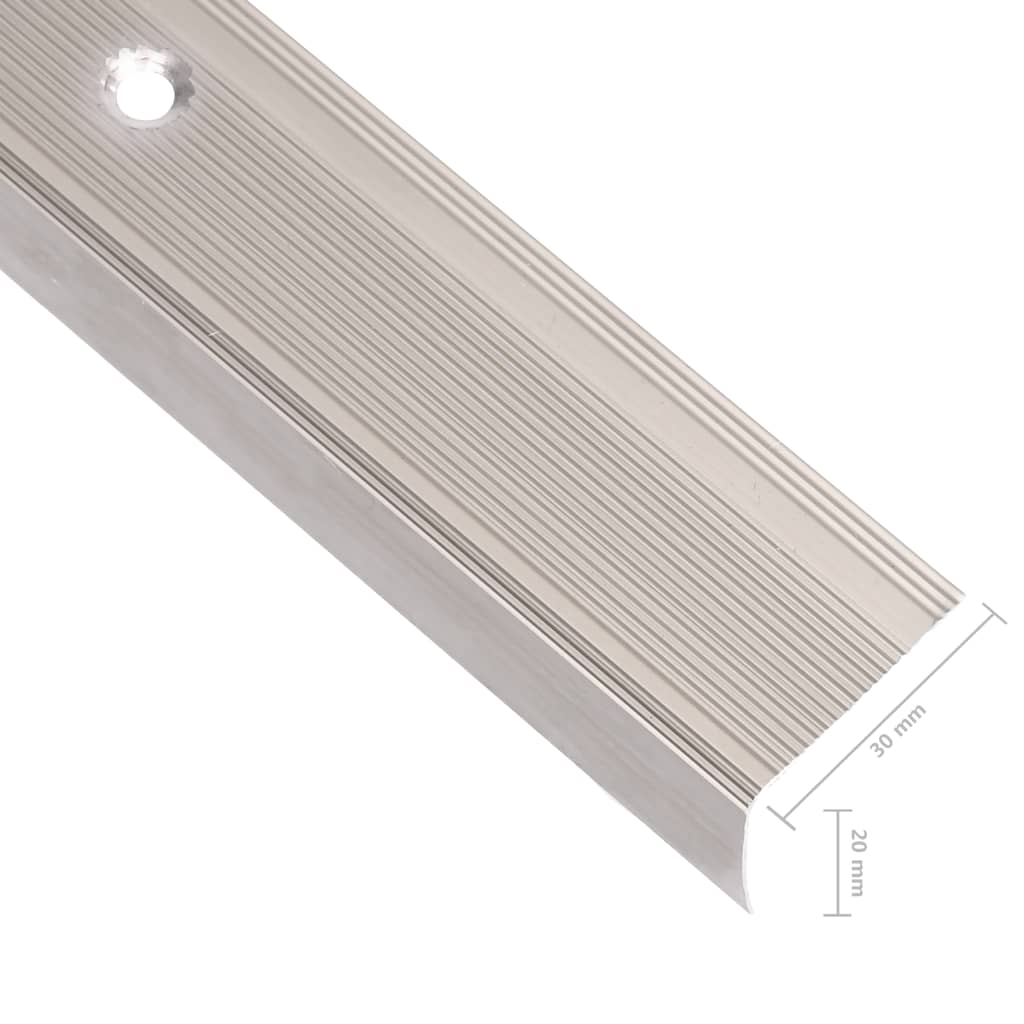 Profile trepte în formă de L, 15 buc. șampanie 134 cm aluminiu