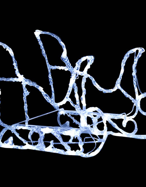 Загрузите изображение в средство просмотра галереи, Decorațiune de Crăciun cu reni și sanie 160 LED-uri 130cm acril
