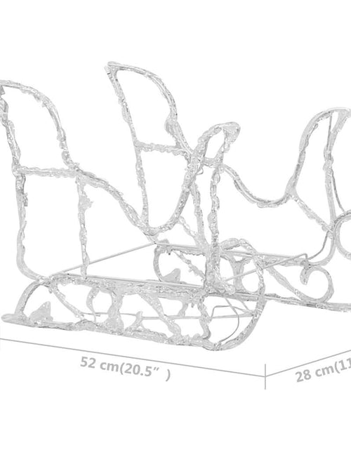 Загрузите изображение в средство просмотра галереи, Decorațiune de Crăciun cu reni și sanie 160 LED-uri 130cm acril
