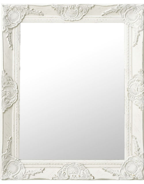 Загрузите изображение в средство просмотра галереи, Oglindă de perete în stil baroc, alb, 50 x 60 cm - Lando
