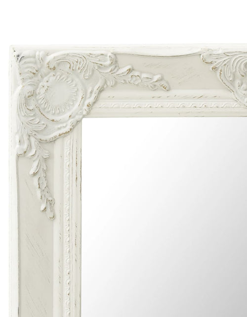 Încărcați imaginea în vizualizatorul Galerie, Oglindă de perete în stil baroc, alb, 50 x 60 cm - Lando
