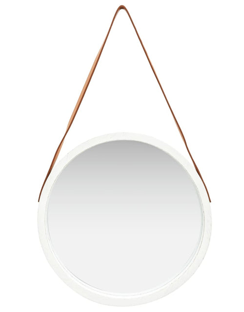 Încărcați imaginea în vizualizatorul Galerie, Oglindă de perete cu o curea, 50 cm, alb - Lando
