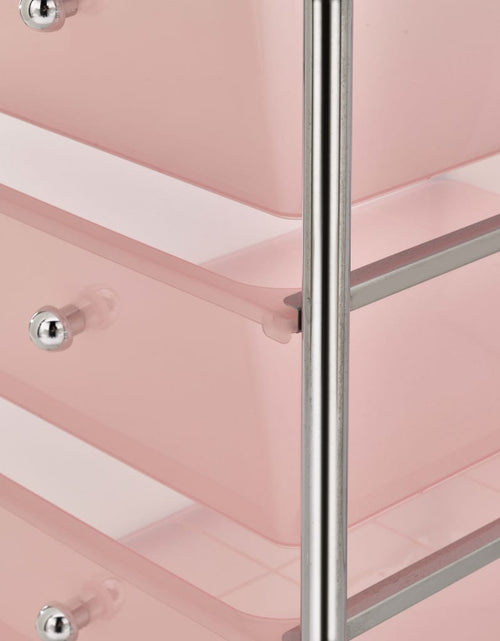 Încărcați imaginea în vizualizatorul Galerie, Cărucior de depozitare mobil cu 4 sertare, roz, plastic
