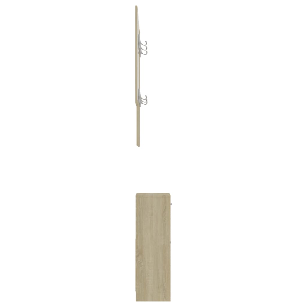 Mobilier de hol, alb și stejar Sonoma, 100x25x76,5 cm, PAL