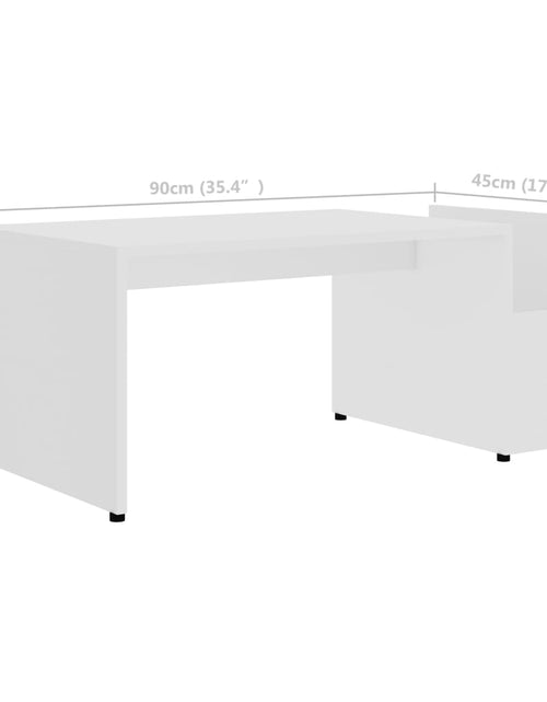 Загрузите изображение в средство просмотра галереи, Măsuță de cafea, alb, 90 x 45 x 35 cm, PAL
