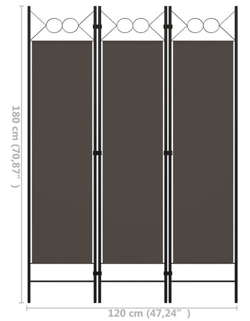 Загрузите изображение в средство просмотра галереи, Paravan de cameră cu 3 panouri, antracit, 120 x 180 cm
