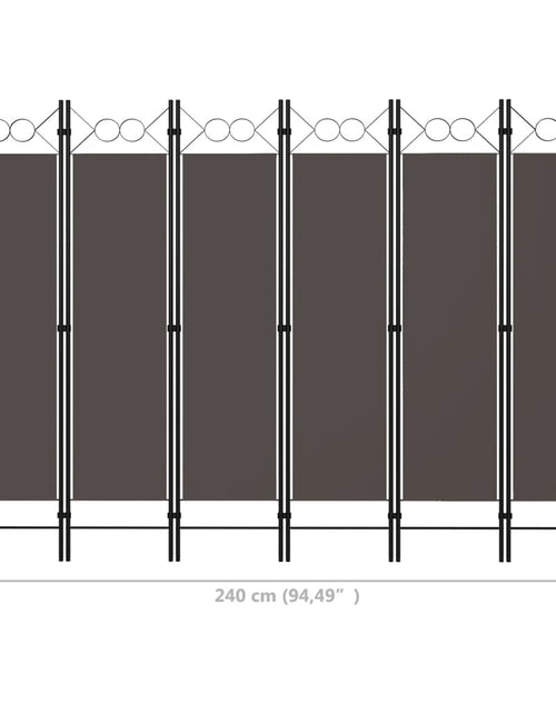 Încărcați imaginea în vizualizatorul Galerie, Paravan de cameră cu 6 panouri, antracit, 240 x 180 cm
