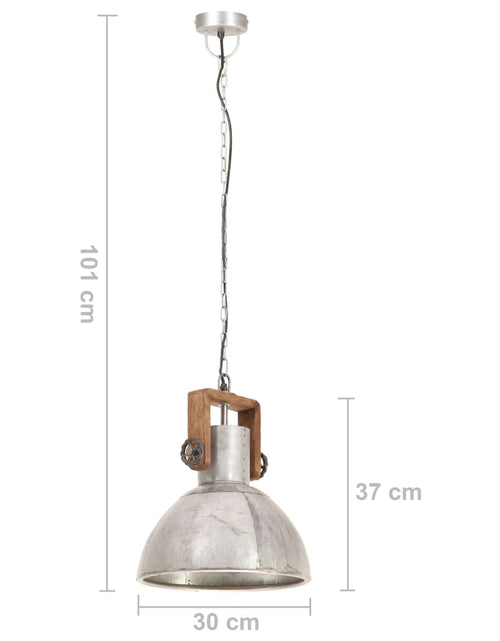Загрузите изображение в средство просмотра галереи, Lampă suspendată industrială, 25 W, argintiu, rotund, 30 cm E27
