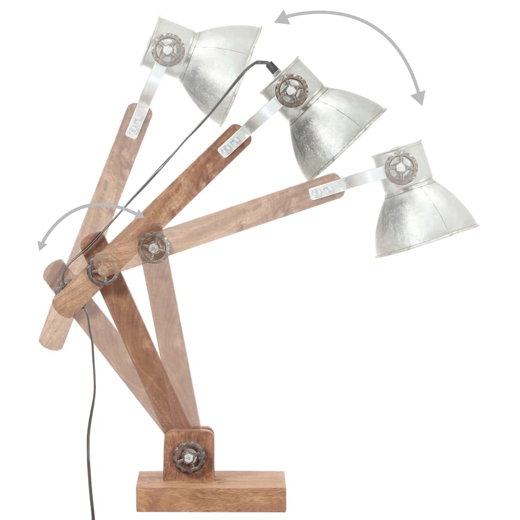 Lampă de birou industrială, argintiu, 58x18x90 cm, E27, rotund