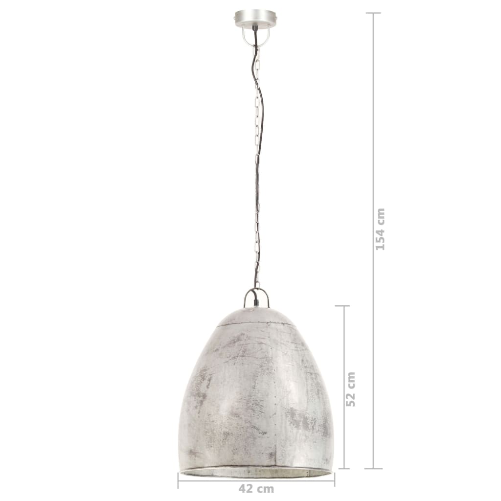 Lampă suspendată industrială 25 W, argintiu, 42 cm, E27, rotund