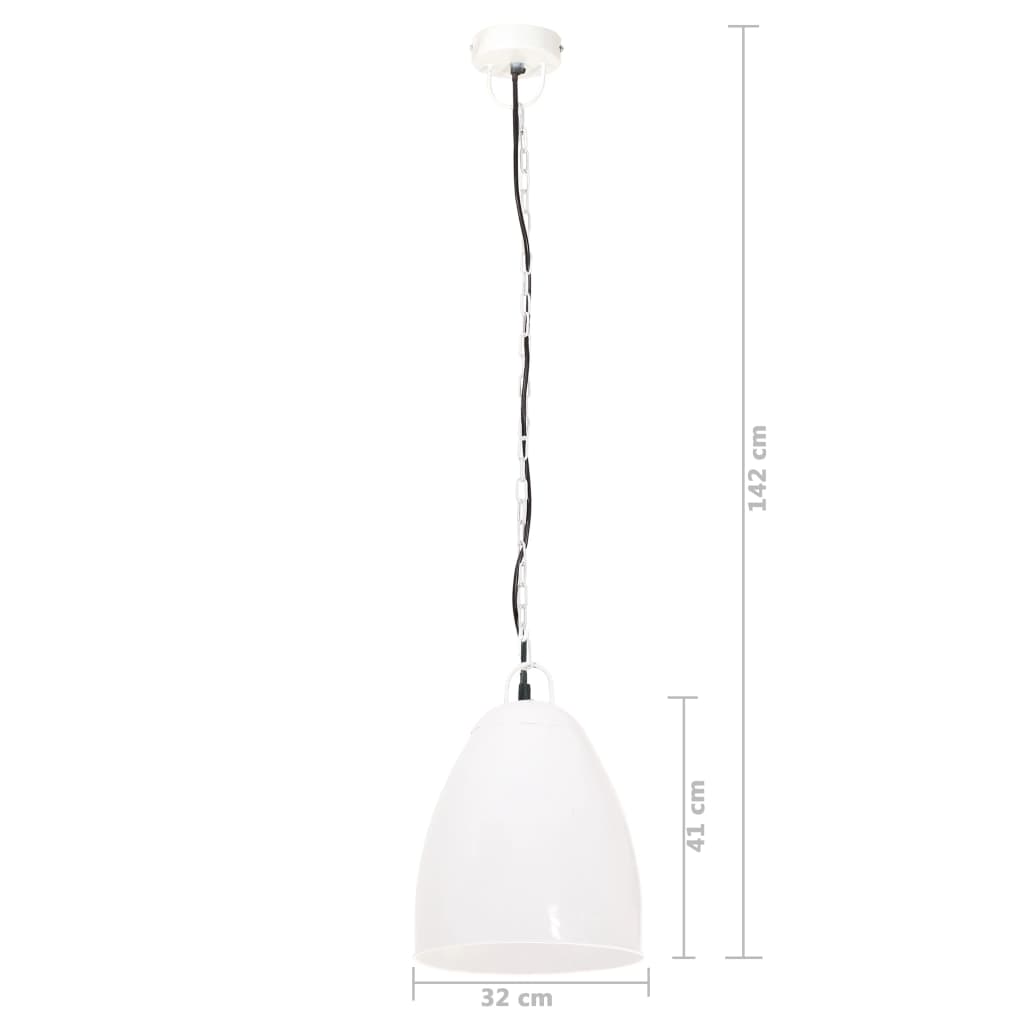 Lampă suspendată industrială, 25 W, alb, 32 cm, E27, rotund