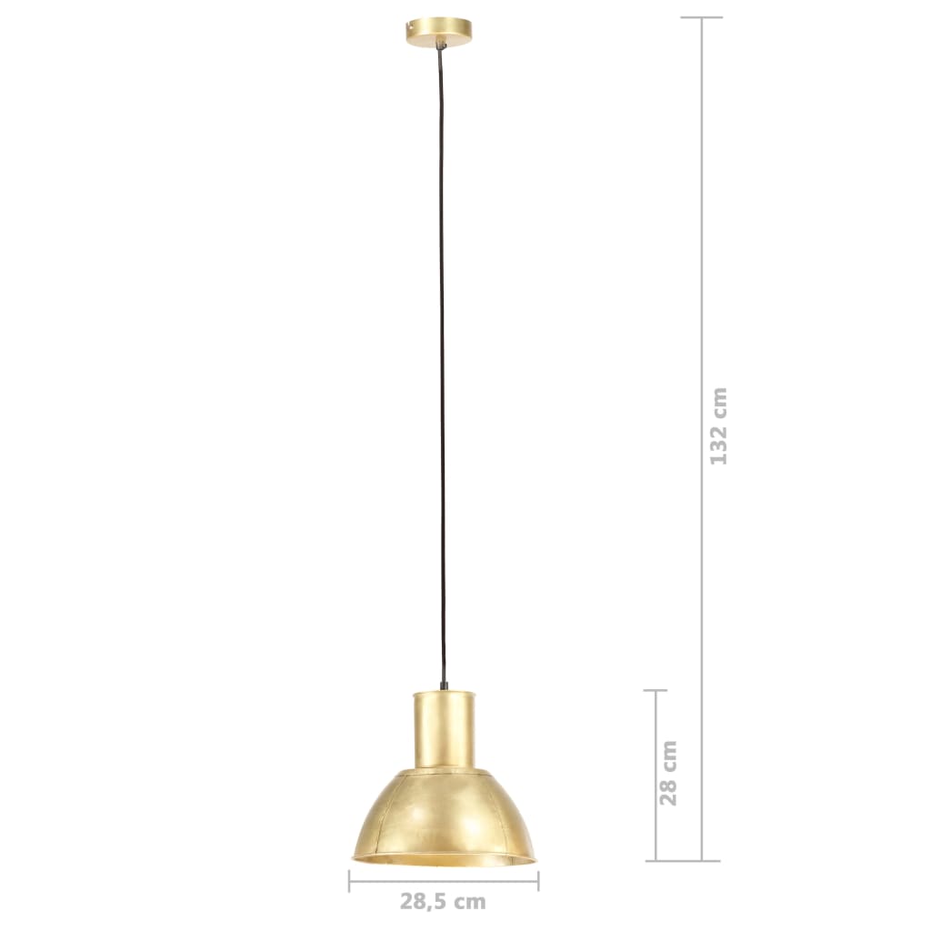 Lampă suspendată, 25 W, culoare alamă, rotund, 28,5 cm, E27