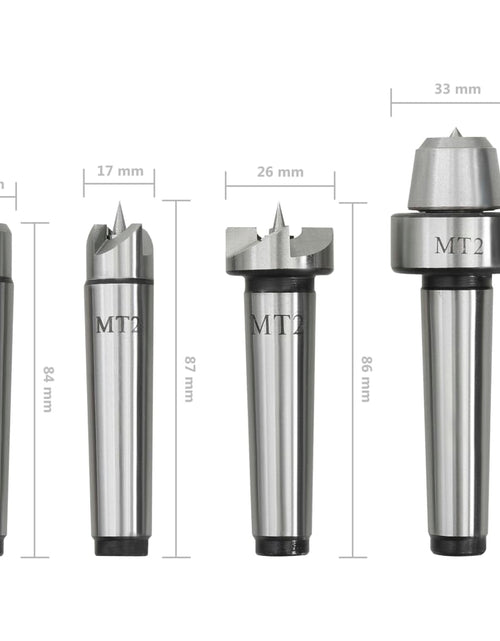 Загрузите изображение в средство просмотра галереи, Vârfuri de centrare strung lemn, 4 buc., oțel, MT2 - Lando
