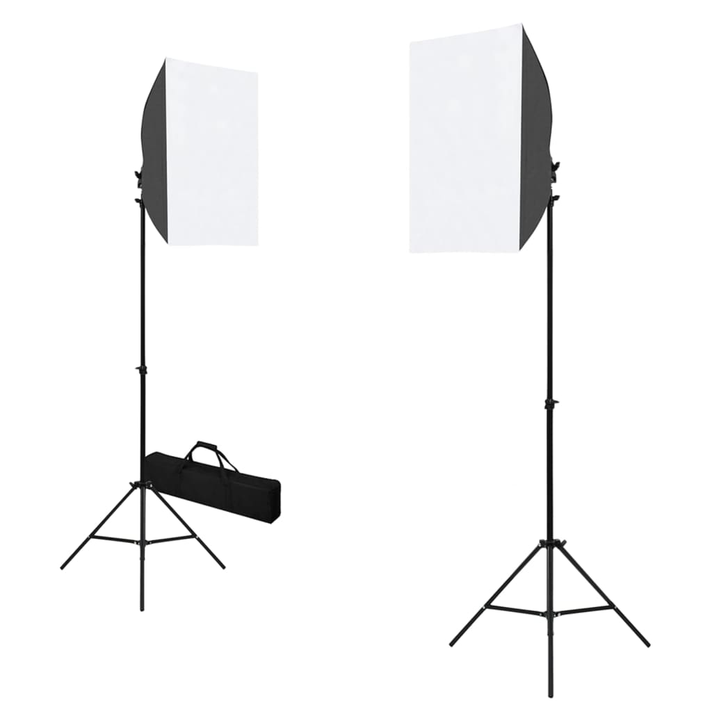 Kit studio foto cu lumini softbox și fundal