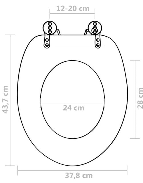 Încărcați imaginea în vizualizatorul Galerie, Colac WC cu capac, MDF, design savană
