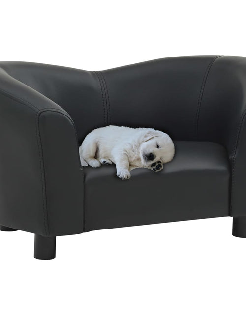 Încărcați imaginea în vizualizatorul Galerie, Canapea pentru câini, negru, 67x41x39 cm, piele ecologică
