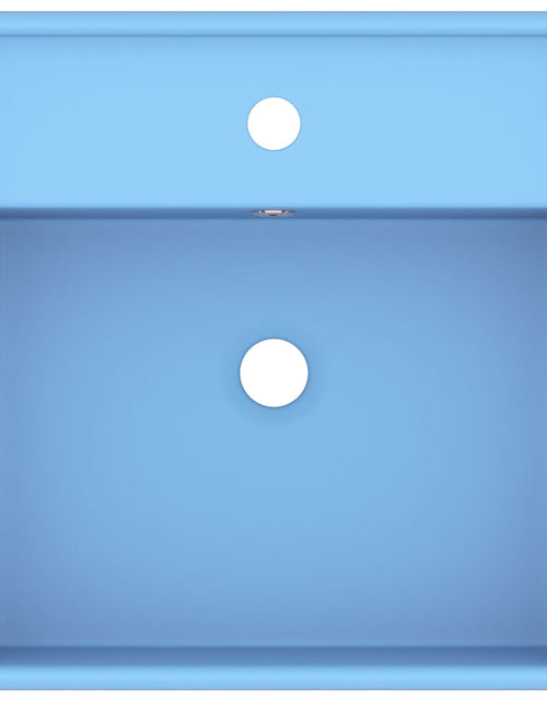 Загрузите изображение в средство просмотра галереи, Chiuvetă lux preaplin, bleu mat, 41x41 cm, ceramică, pătrat
