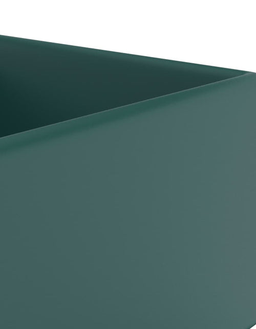 Încărcați imaginea în vizualizatorul Galerie, Chiuvetă lux preaplin verde închis mat 41x41 cm ceramică pătrat

