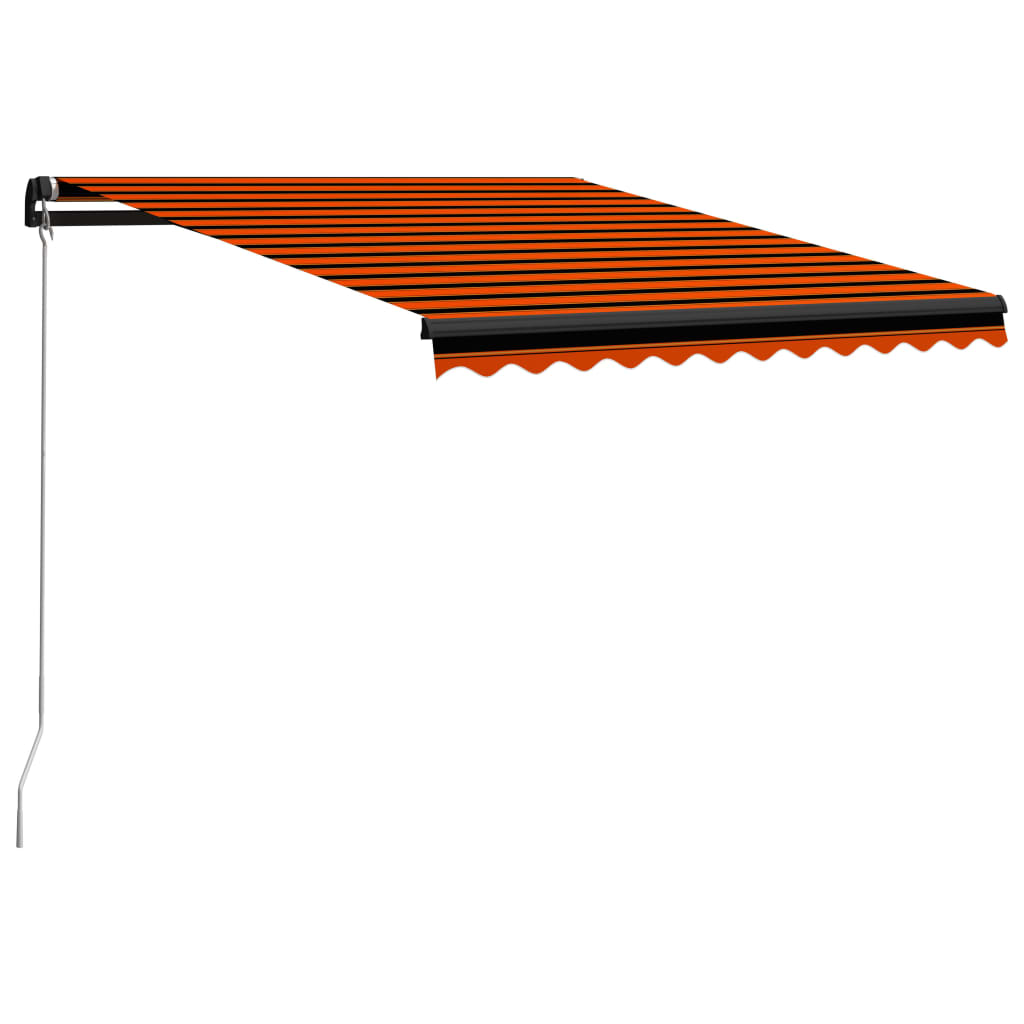 Copertină retractabilă manual, portocaliu/maro, 300 x 250 cm