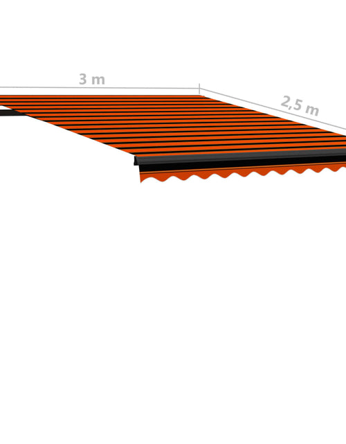 Загрузите изображение в средство просмотра галереи, Copertină retractabilă manual, portocaliu/maro, 300 x 250 cm
