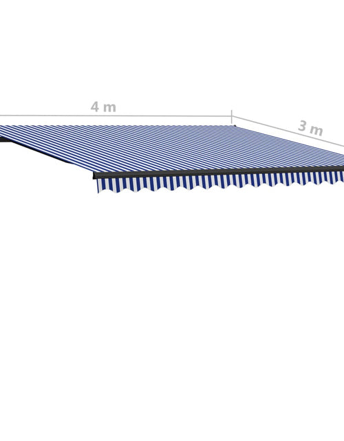Încărcați imaginea în vizualizatorul Galerie, Copertină retractabilă manual, albastru și alb, 400 x 300 cm
