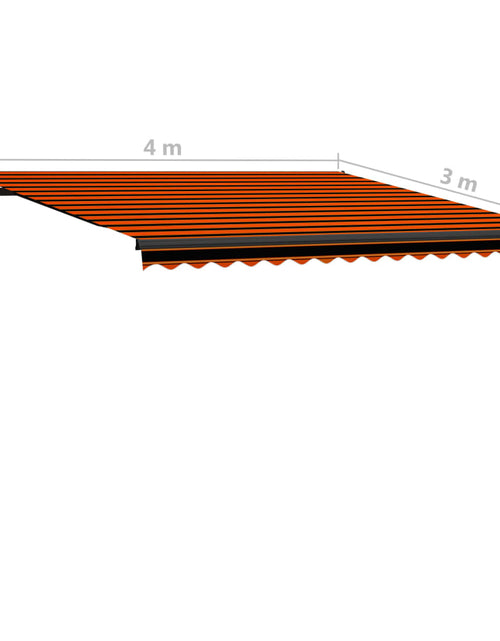 Загрузите изображение в средство просмотра галереи, Copertină retractabilă manual, portocaliu &amp; maro, 400x300 cm
