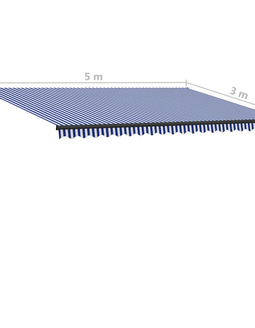 Încărcați imaginea în vizualizatorul Galerie, Copertină retractabilă manual, albastru și alb, 500 x 300 cm
