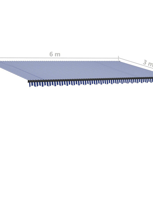 Încărcați imaginea în vizualizatorul Galerie, Copertină retractabilă manual, albastru și alb, 600 x 300 cm
