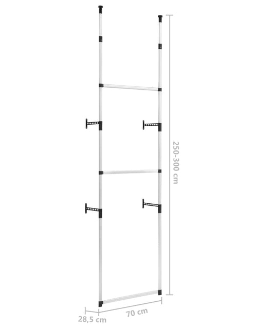 Загрузите изображение в средство просмотра галереи, Sistem de șifonier telescopic cu bare, aluminiu
