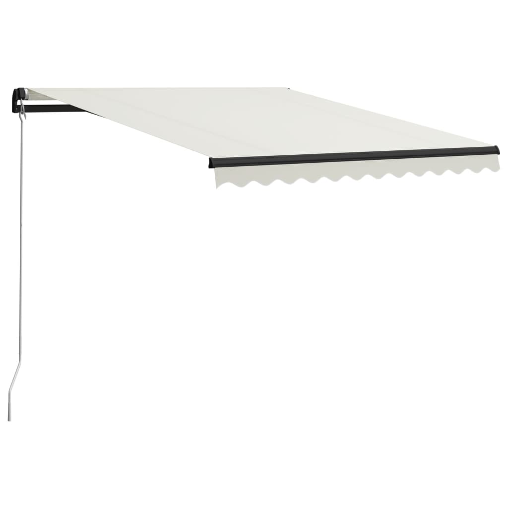 Copertină retractabilă manual cu LED, crem, 300 x 250 cm