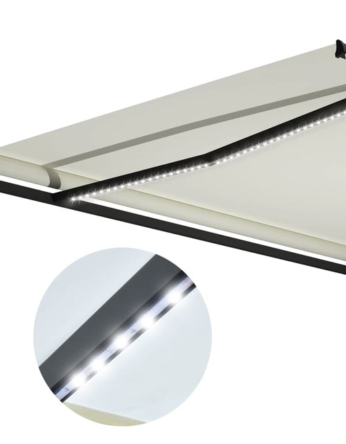 Încărcați imaginea în vizualizatorul Galerie, Copertină retractabilă manual cu LED, crem, 300 x 250 cm
