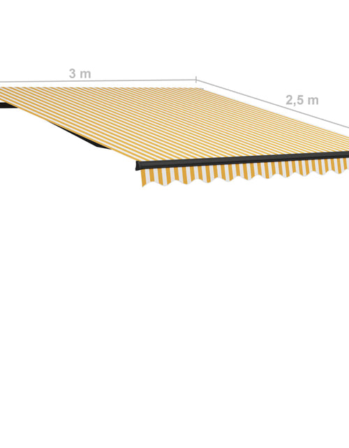 Загрузите изображение в средство просмотра галереи, Copertină retractabilă automat, galben și alb, 300x250 cm
