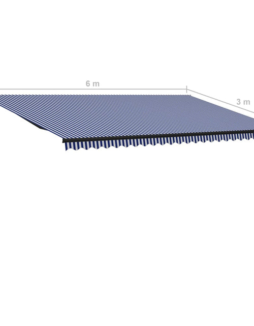 Încărcați imaginea în vizualizatorul Galerie, Copertină retractabilă automată, albastru și alb, 600x300 cm
