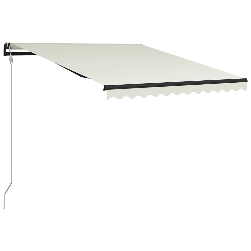 Copertină retractabilă cu senzor vânt & LED, crem, 300x250 cm