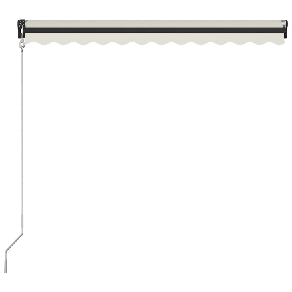 Copertină retractabilă cu senzor vânt & LED, crem, 300x250 cm