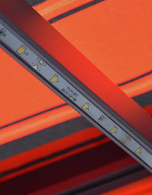 Загрузите изображение в средство просмотра галереи, Copertină retractabilă senzor vânt &amp; LED oranj/maro, 600x300 cm
