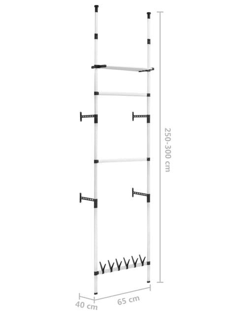 Загрузите изображение в средство просмотра галереи, Sistem șifonier telescopic, cu bare și raft, aluminiu
