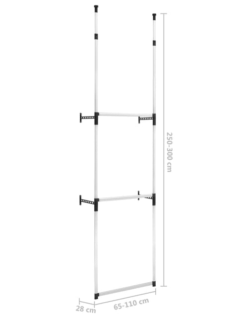 Загрузите изображение в средство просмотра галереи, Sistem de garderobă telescopic, cu bare, aluminiu
