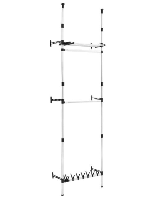 Загрузите изображение в средство просмотра галереи, Sistem șifonier telescopic, cu bare și raft, aluminiu
