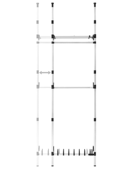 Загрузите изображение в средство просмотра галереи, Sistem șifonier telescopic, cu bare și raft, aluminiu
